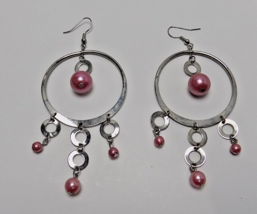 VINTAGE PIRCED EARRINGS - HOOP / DANGLE - TWO PAIR