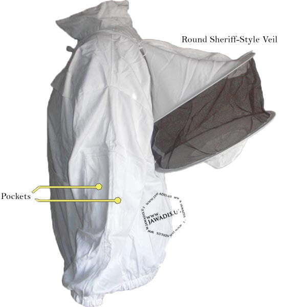 Beekeeper Zip-Up Jacket with Removable Veil - Cotton, White, Size L