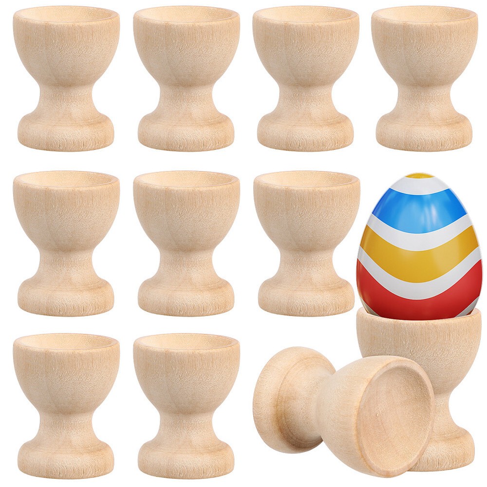 24Pcs Desktop Stand Wooden Egg Tray Storage Holders for Easter Bracket