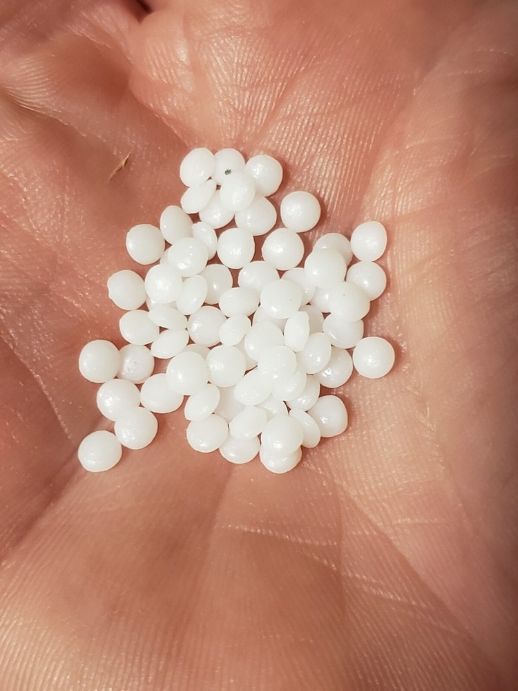 10 Pounds white Delrin Acatel Injection molding resin, corn hole.