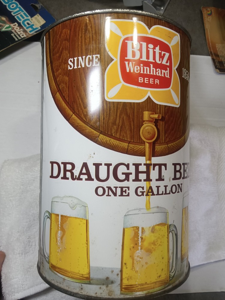 Blitz Draught beer one gallon beer can EMPTY