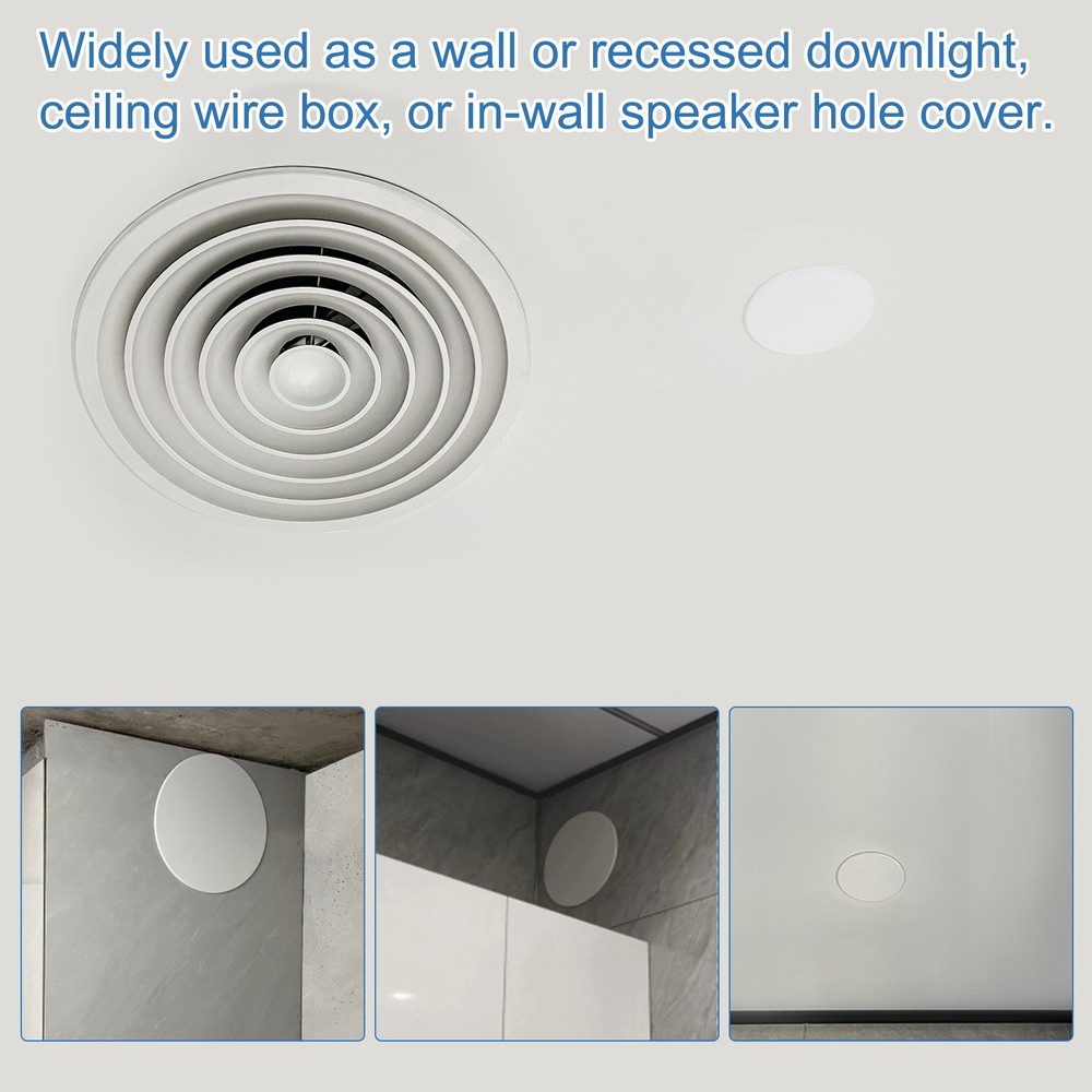 3Pack 3.1" Spring Ceiling Cover Plate Suitable for 2.4-2.7" Round Hole, White