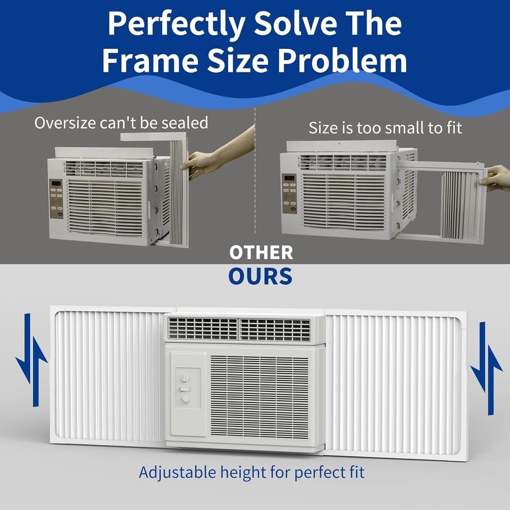 Wintcomfort Window Air Conditioner Side Panel with Adjustable Frame, Universal
