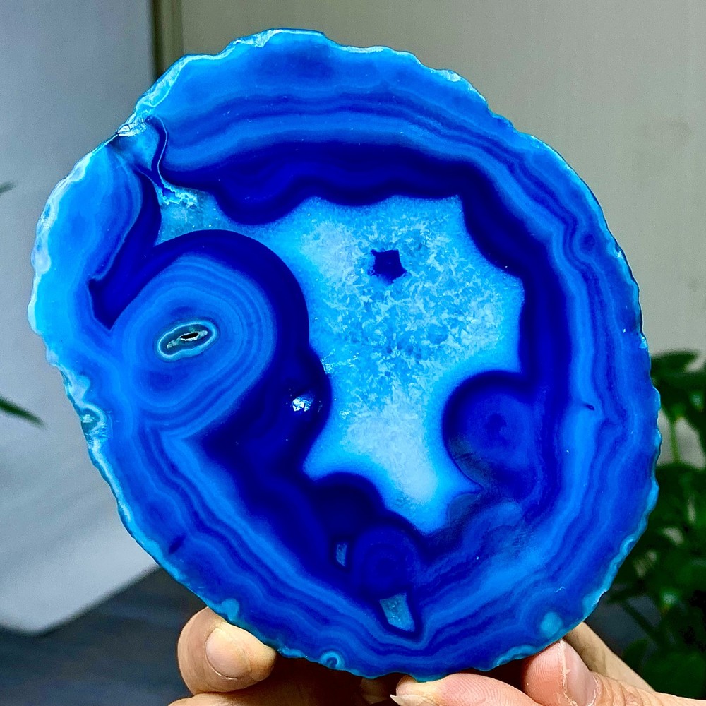 284G Natural Beautiful Agate Geode Druzy Slice Extra Large Gemstone