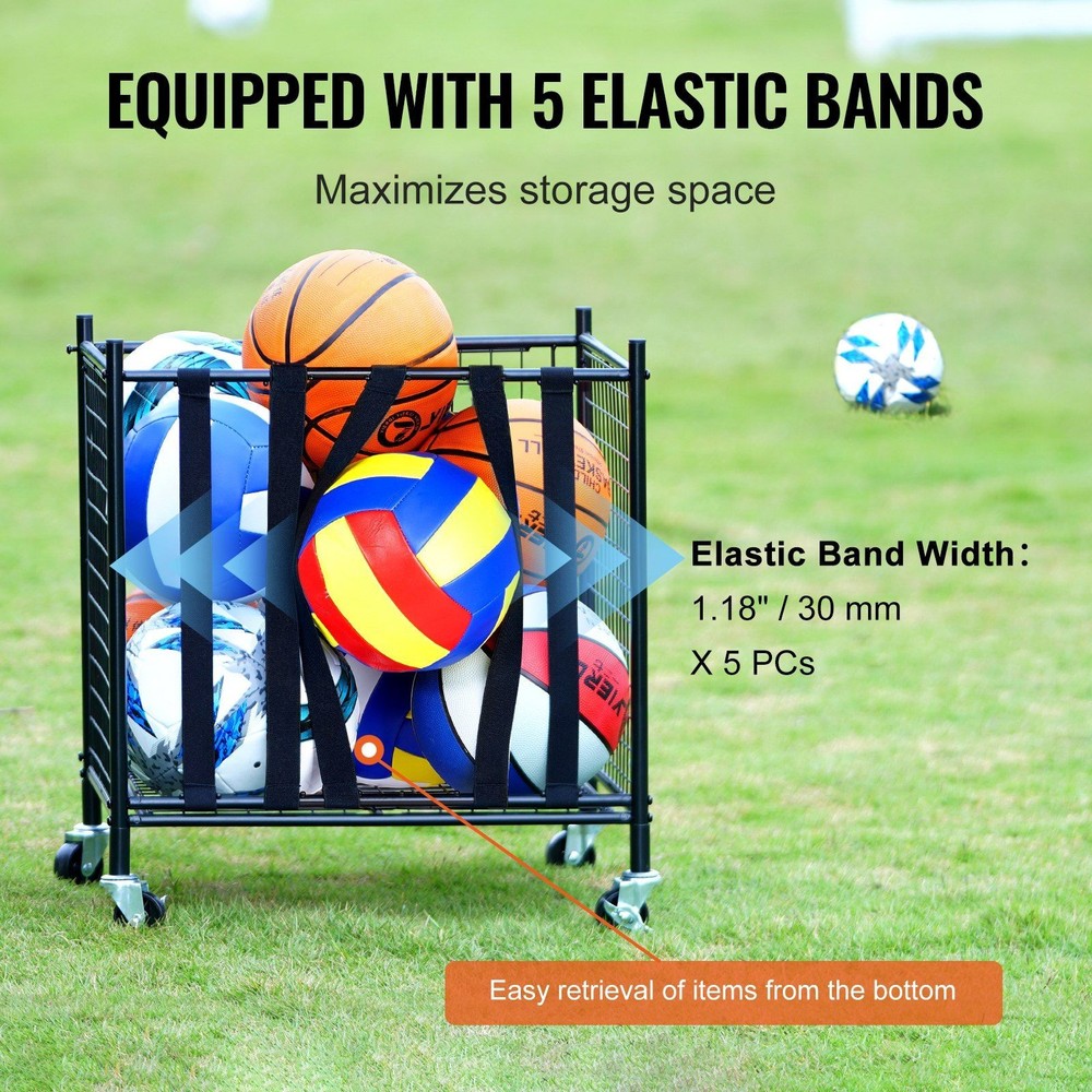 Ergonomic Ball Storage Cart with Balanced Load Distribution