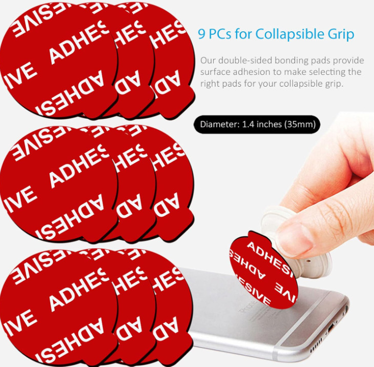 9 Pack Pops Sticky Adhesive Replacement for Socket Mount Base , VHB 3M Sticker