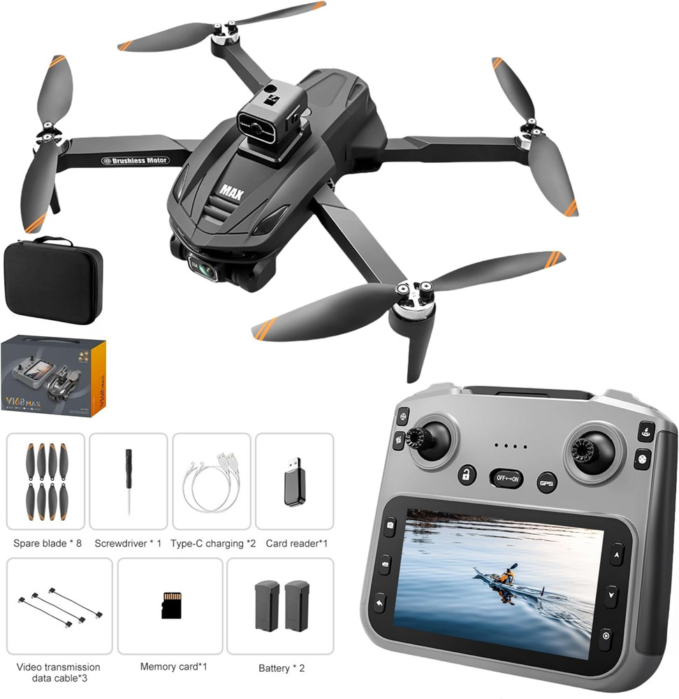 GPS Drone with 4K Camera, 4.5" LCD Display Screen Controller- 3,280Ft RC Range,