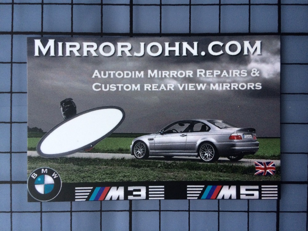 Auto Dim Auto-Dimming Rearview mirror Replacement Glass unit BMW SOS Rectangular