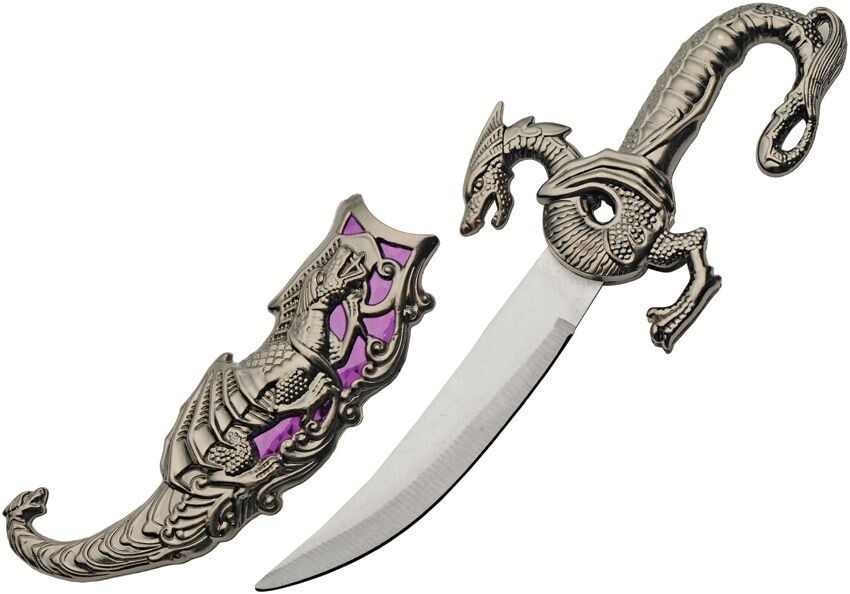 Purple Dragon Dagger knife with sheath