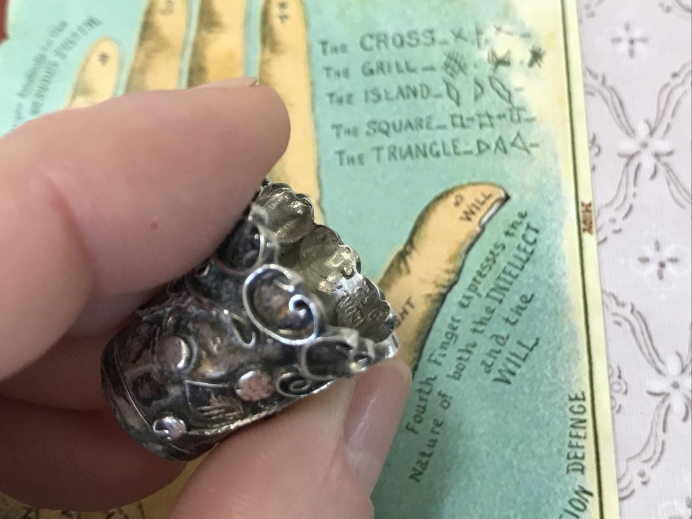 Antique Mexico Sterling Silver Handworught Thimble