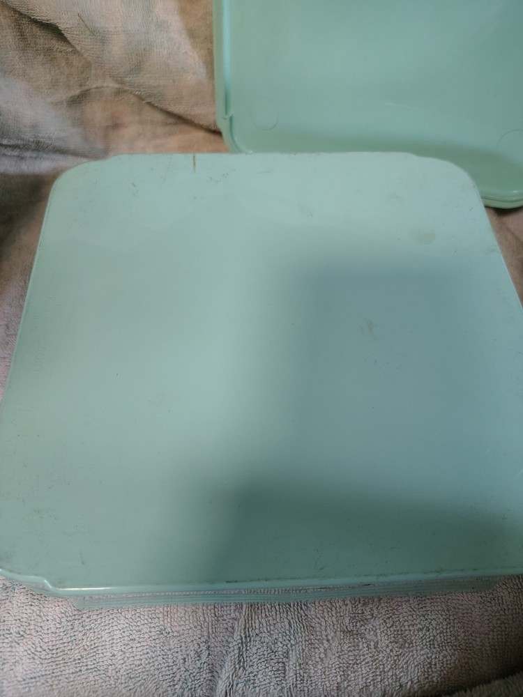 Superlon Vintage Plastic Vanity Sewing Box Mint Green