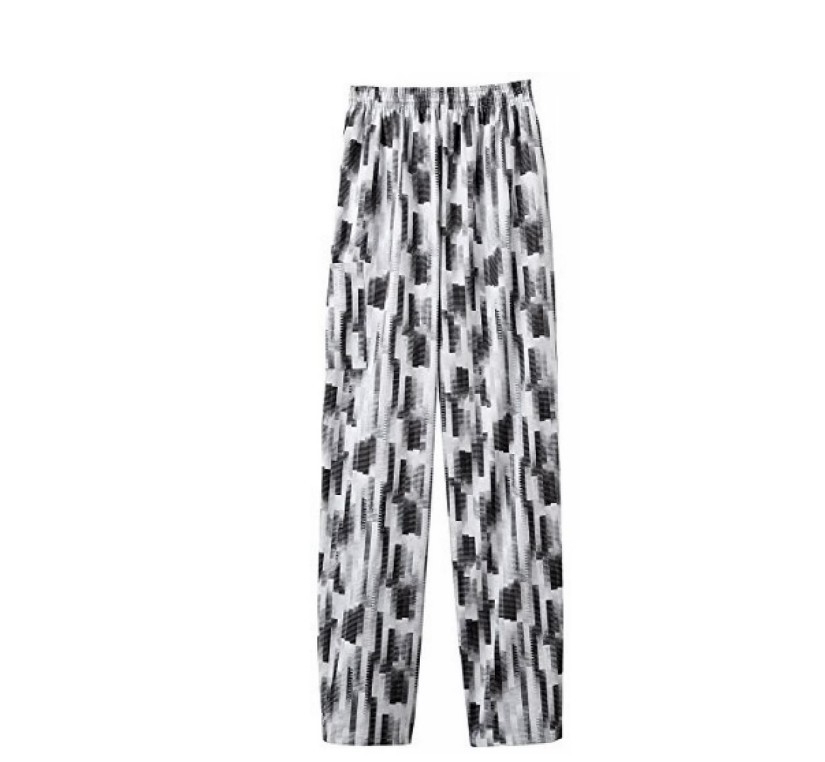 Five Star White Swan Unisex Cotton Pull-On Chef Pants - Salt & Pepper - LARGE~