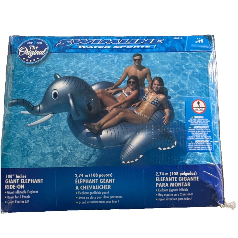 Swimline Giant Elephant Ride-On Inflatable Pool Float, MPN VC 1165 SPE
