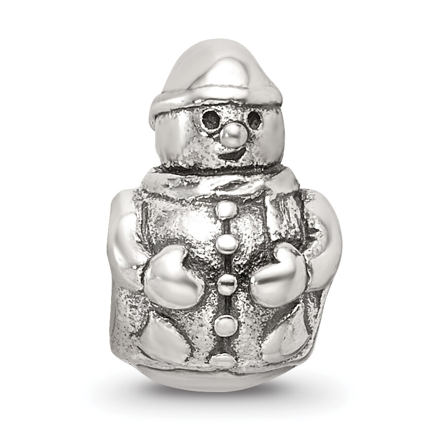 Silver Reflections Snowman Bead QRS296