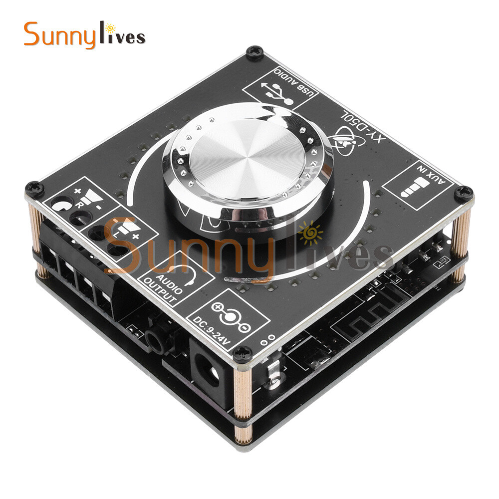 50W+50W Stereo Bluetooth Audio Digital Power Amplifier Board Module APP Control