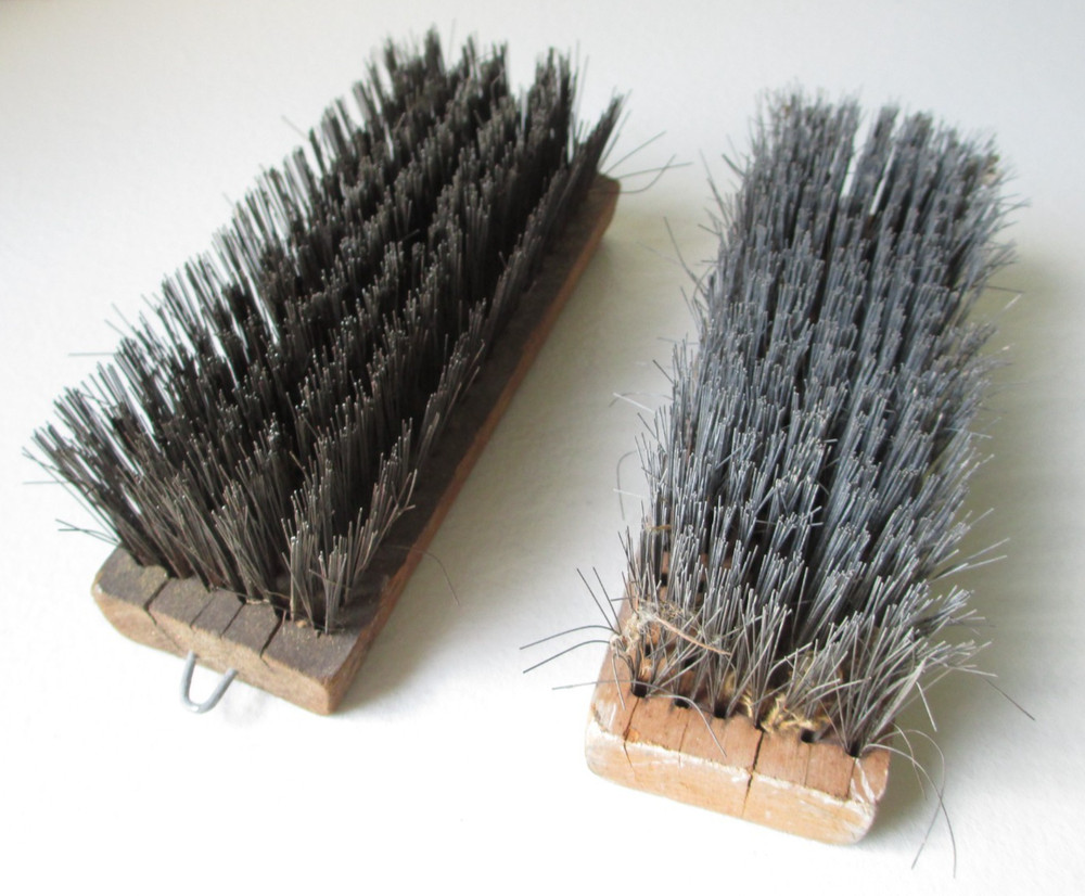 2 x Vintage USED Large Wire Brushes