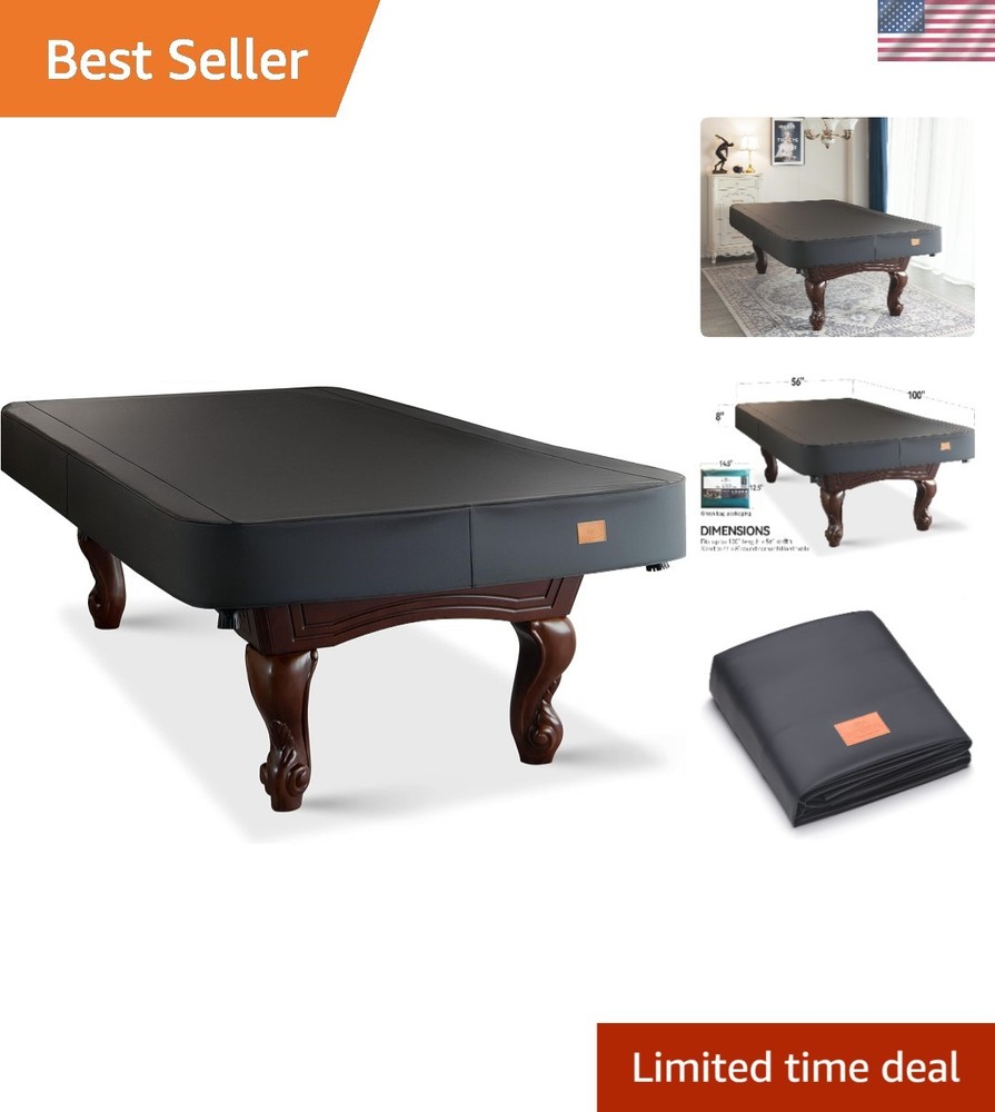 8FT  Heavy Duty Leatherette Pool Table Cover - Stain-Proof & Odor-Proof