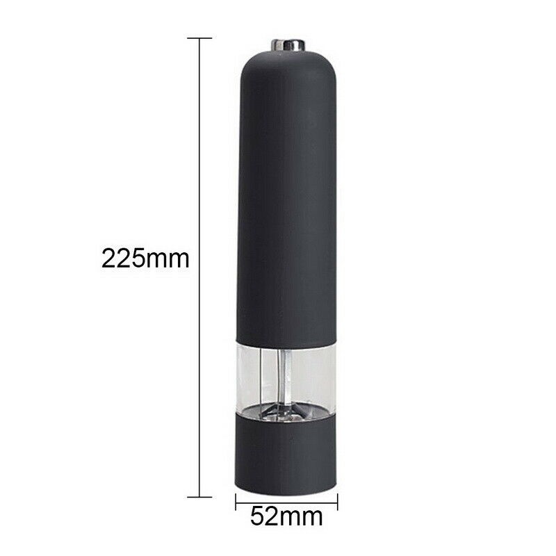 Automatic Electric Salt & Pepper Mill Grinder Shaker Set Adjustable- Matt Black