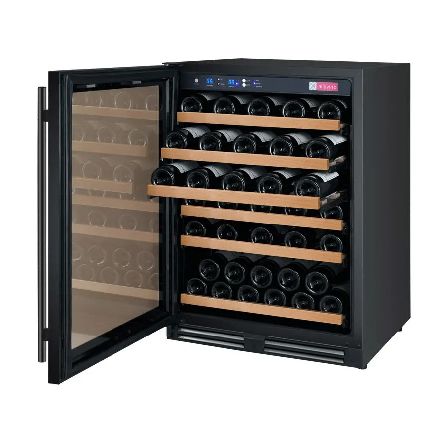 Allavino FlexCount II 56 Bottle Single Zone Black Left Hinge Wine Refrigerator