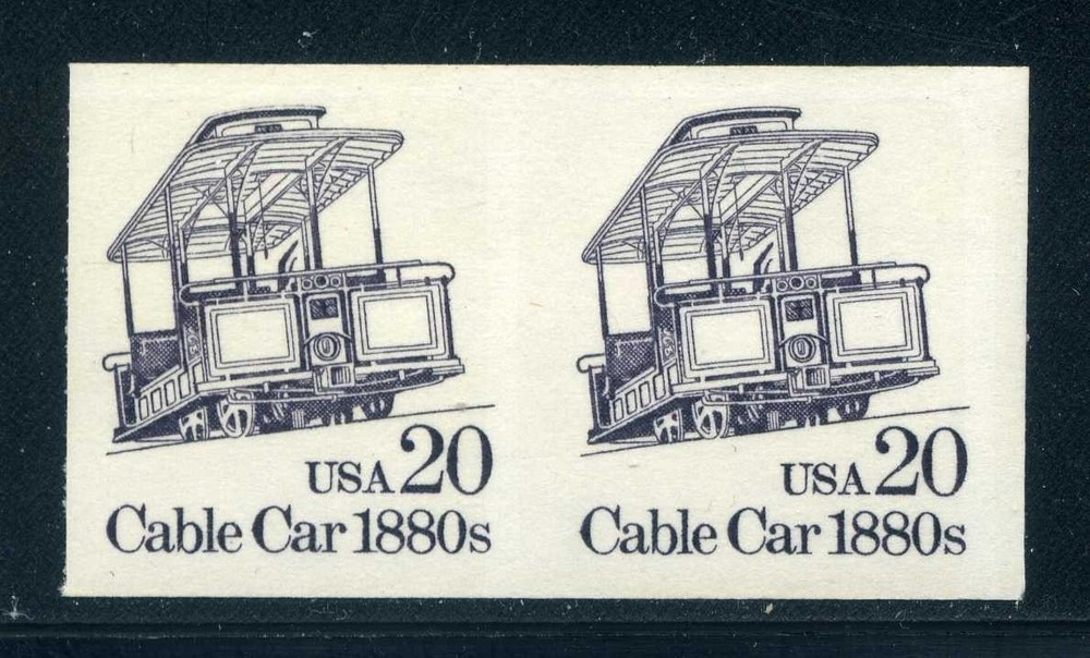2263a, 20¢ Cable Car Coil Pair, Mint NH, VF, Scott $50