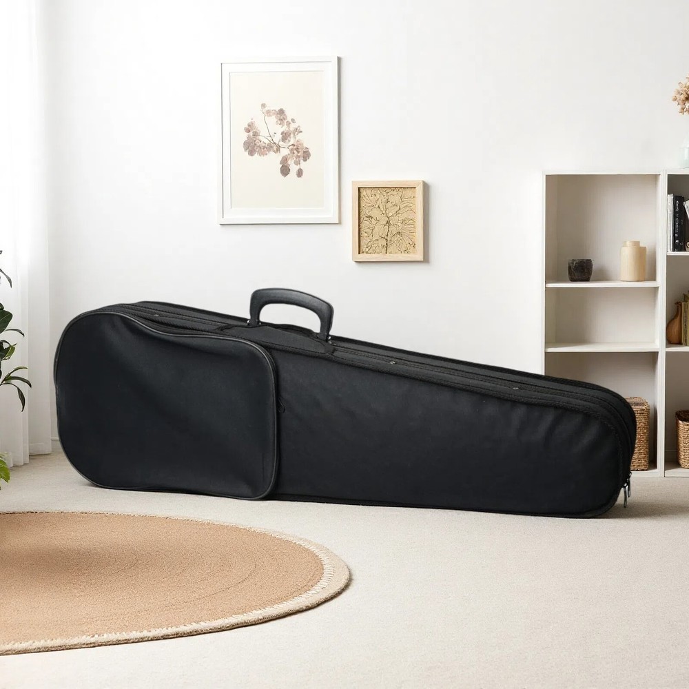 4/4 & 3/4 Violin Hardshell Case - Padded, Beige Interior, Black Exterior