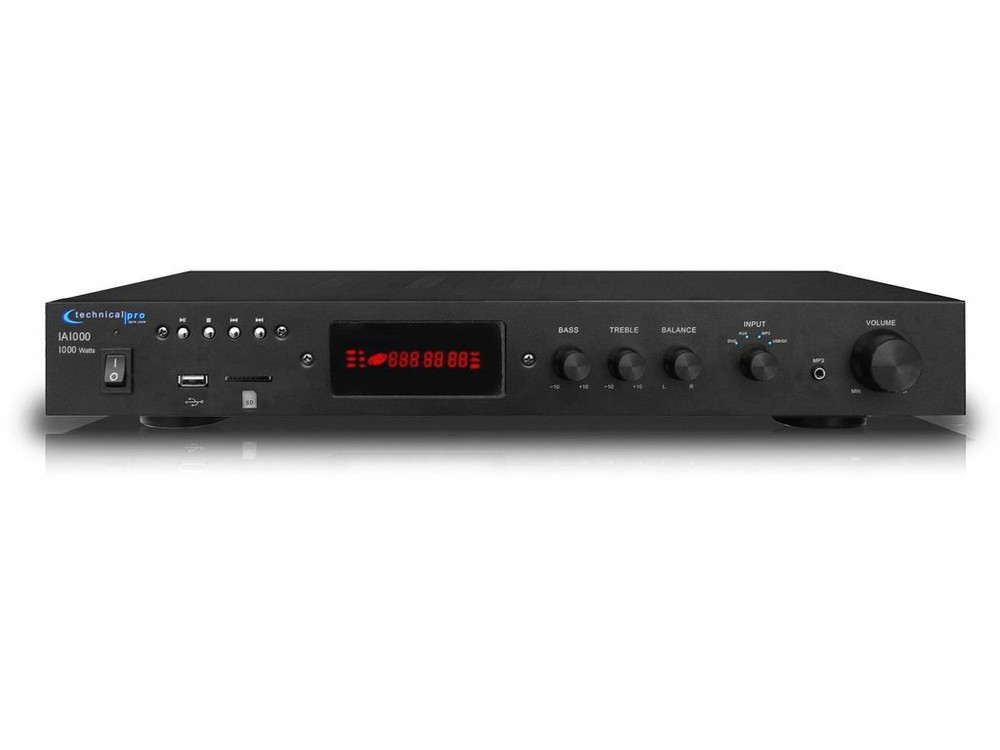 Technical Pro IA1200 1200 Watts Amplifier w/ USB, SD Card, RCA & AUX Inputs