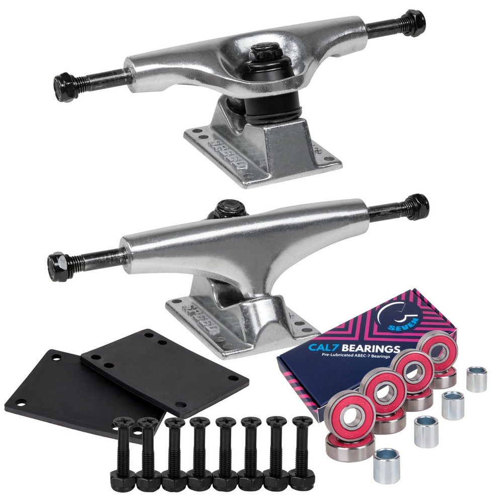 Cal 7 121mm 4.75" Trucks, Bearings, and Hardware Set (Silver)