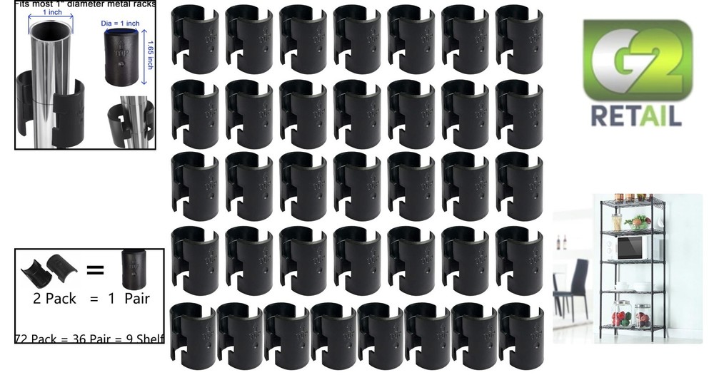72-Pack Durable Wire Shelf Lock Clips for 1" Post - Perfect Replacement Solution