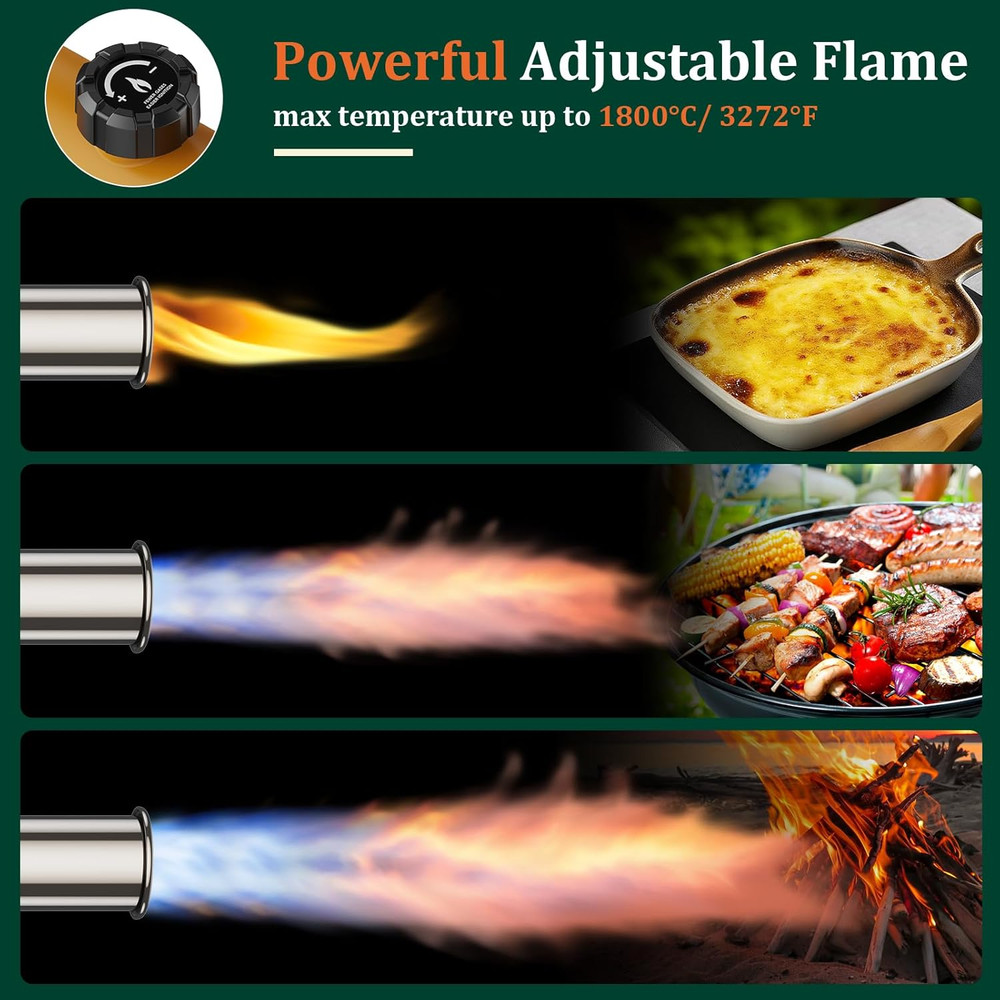 Powerful Propane Torch, Kitchen Cooking Torch, Culinary Torch Campfire Starter,