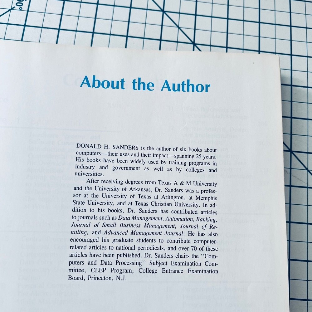 Computers Today Donald H. Sanders 1983 Vintage Computer Computing Textbook