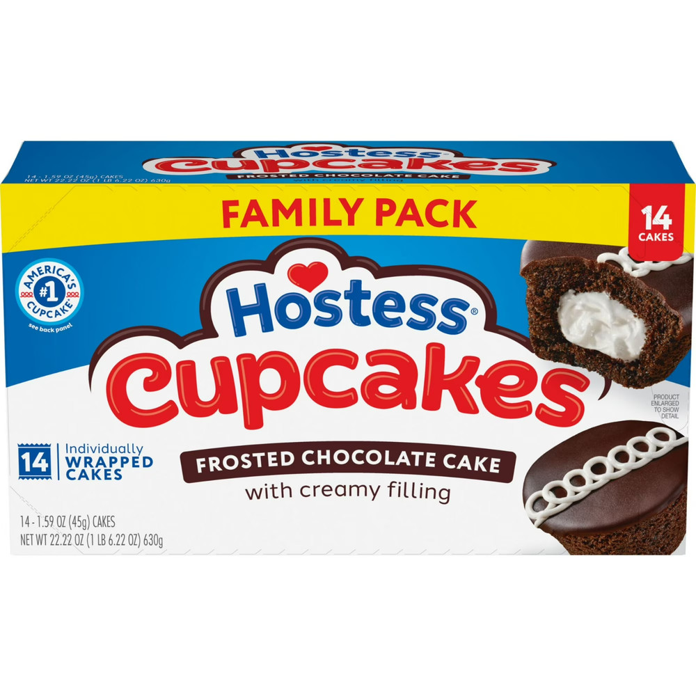 Hostess Cupcakes, Chocolate Snack Cakes, 22.22 oz Box (14 Ct.)