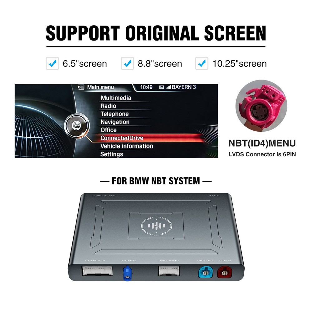 Wireless CarPlay & Android Auto Interface for BMW i3 I01 2012-2017 NBT System US