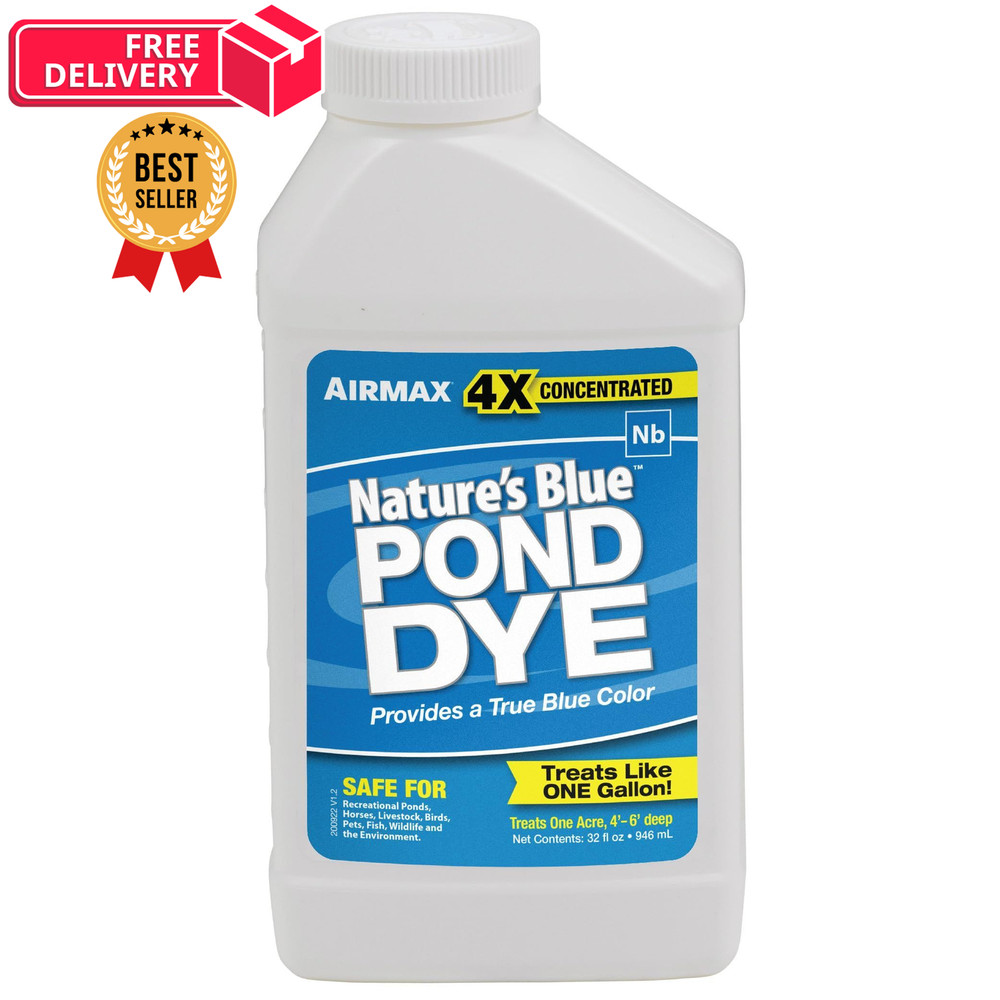 Airmax Nature's Blue Pond Dye 4X - 1 Quart,