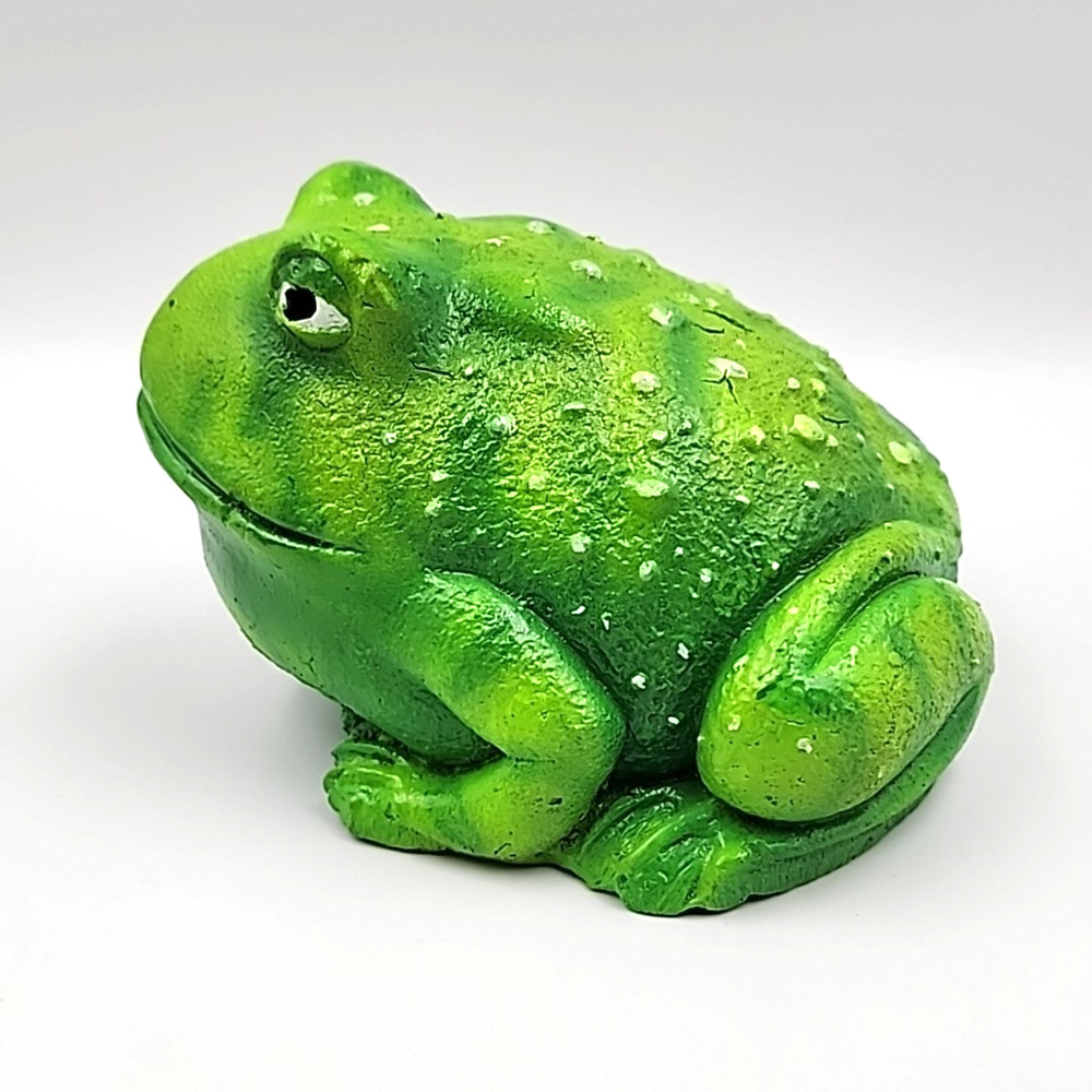 Hand Painted Neon Toad Frog Concrete Garden Statue Airbrushed Fluorescent Custom
