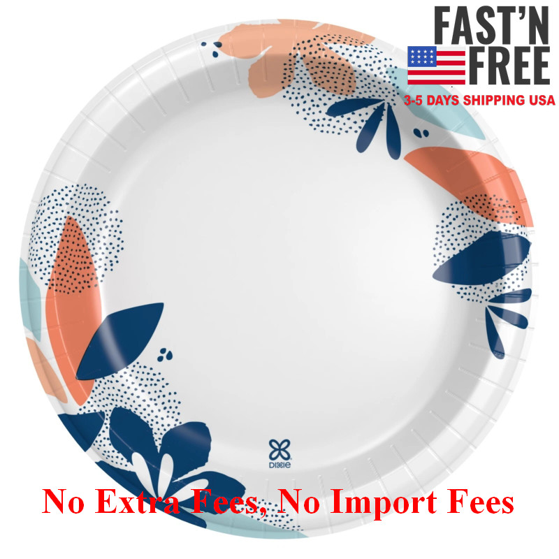 2 Pack Dixie Disposable Paper Plates, 10", 2X Stronger*, Multi-Color, 210 Count