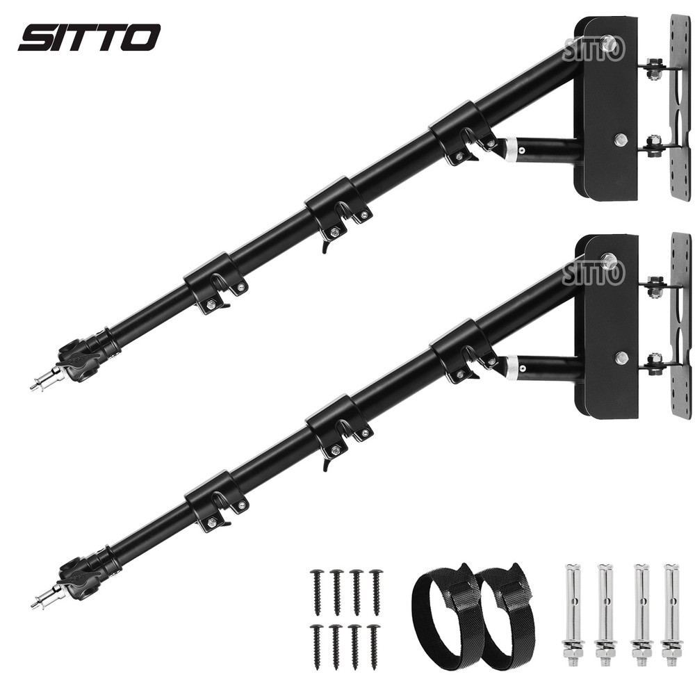 2x 43" Triangle Wall Mount Boom Arm Stand Adjustable For Extensions Ring Light