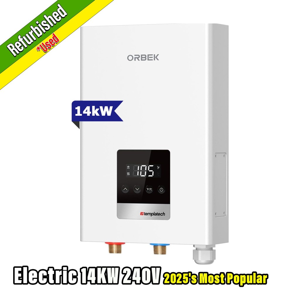 【90% NEW】ORBEK 14kW Tankless Water Heater Electric On Demand Instant Hot Water