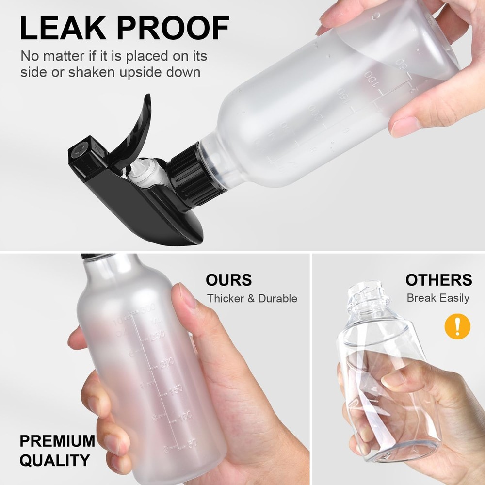 Bealee 2 Pack 10oz Spray Bottles Mist & Stream, Refillable, BPAFree