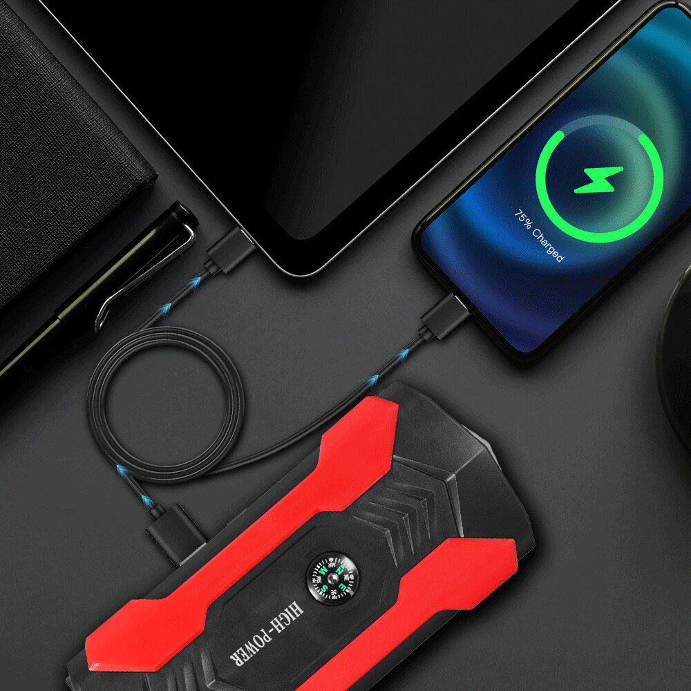 Vehicle Emergency Start Power Supply LED Emergency Light with Hazard Warning Function Dark