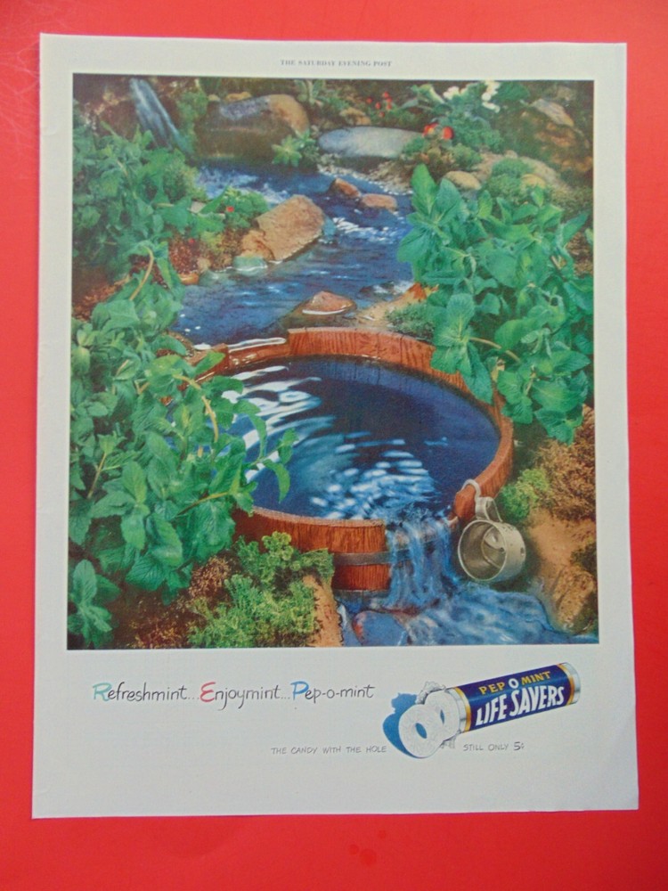 1948 LIFE SAVERS PEP O MINT Refreshing Stream  print ad