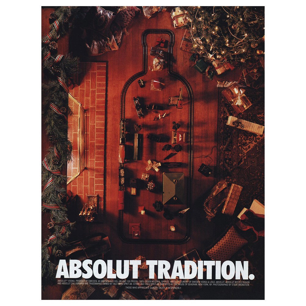 1995 Absolut Vodka: Absolut Tradition Vintage Print Ad