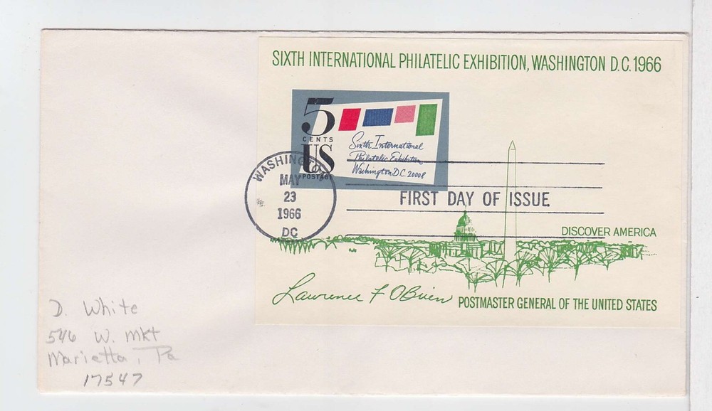 TurtlesTradingPost- SIPEX Show Souvenir Sheet #1311- 1966 FDC