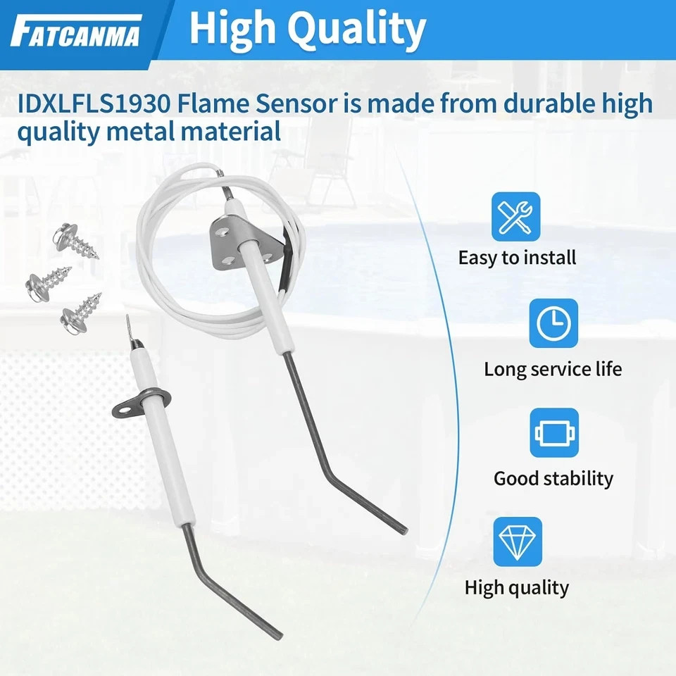 IDXLFLS1930 Flame Sensor Replacement Fit for Hayward Pool Heater Parts, Pool Hea