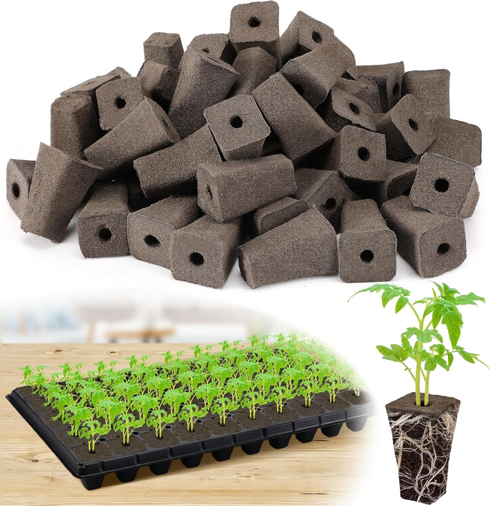 50 Pack Seed Starter Plugs Peat Moss Rooting Sponges Hydroponic