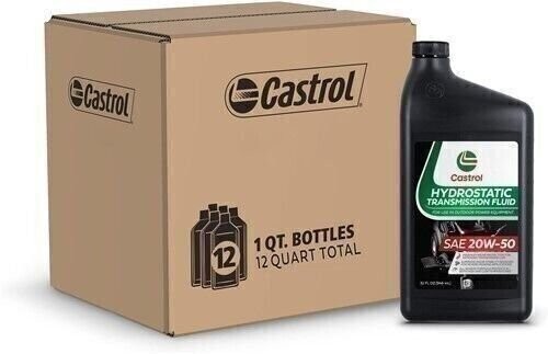 Castrol 20W50 Hydrostatic Transmission Fluid For OPE API GL-4 - 1 Quart, 12 Pack