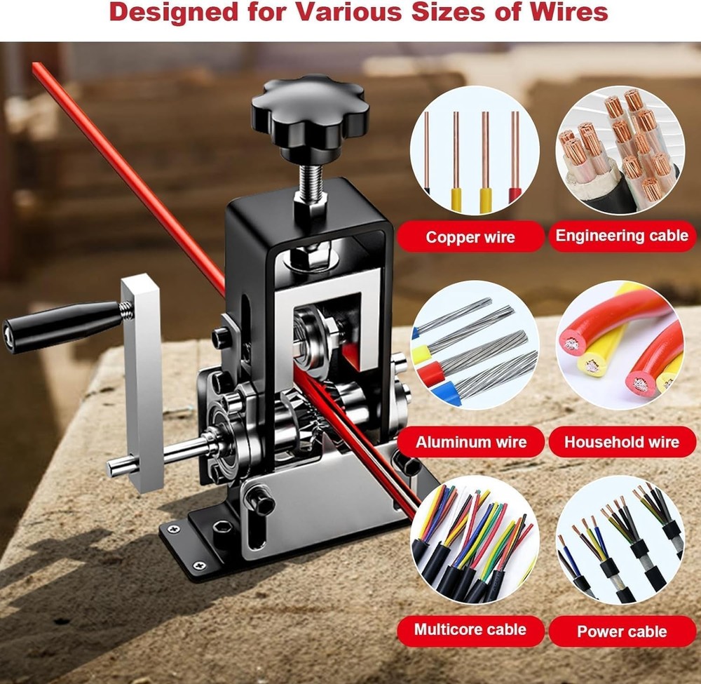 Manual and Drill-Powered Wire Stripper Tool for Efficient Copper Recycling