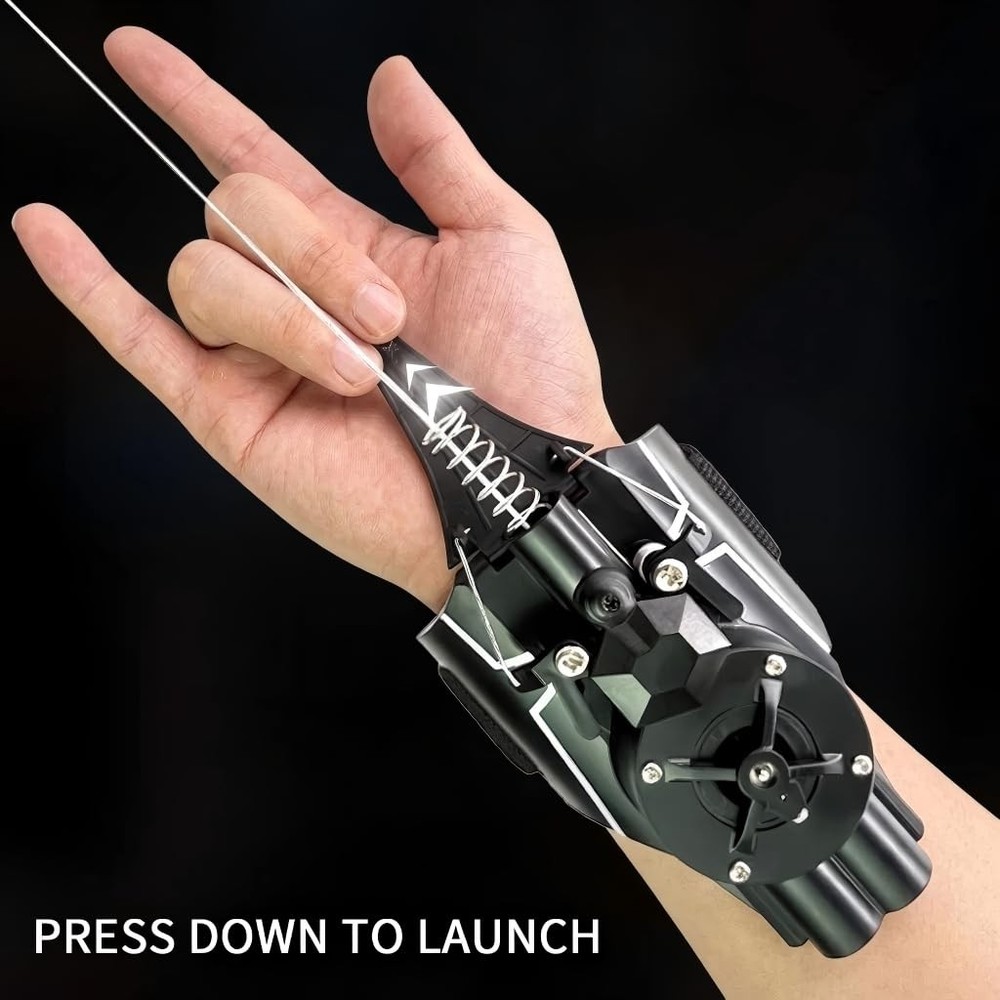 QHJIU Spider Web Shooter, Real Slinger That Actually Shoots Medium, Black