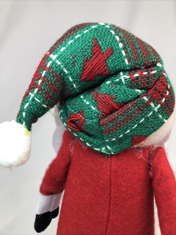 Felt Covered Cone Christmas Santa 10” Tall