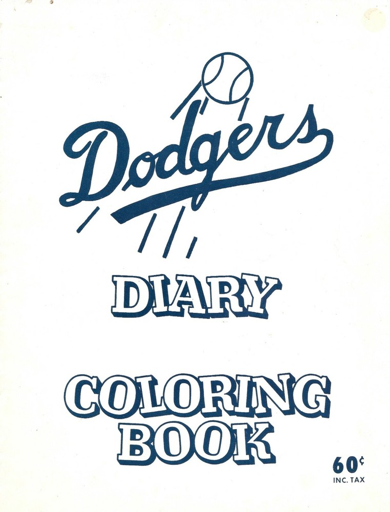 1963 LOS ANGELES DODGERS  Diary Coloring Book  COMIC BOOK  PROGRAM  EX