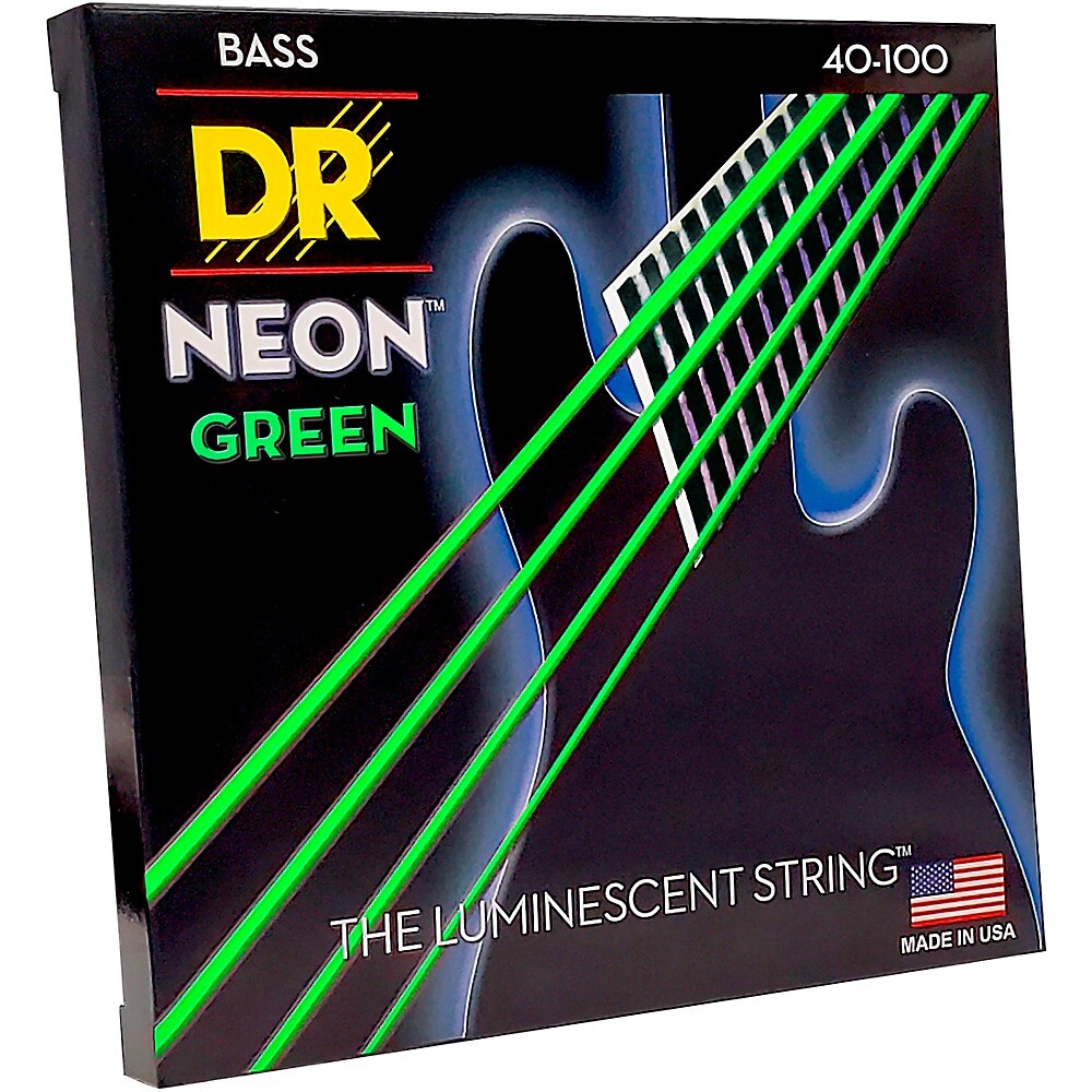 DR Strings NEON Hi-Def Green Bass SuperStrings Light 4-String